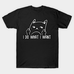 Humour Cat Middle Finger T-Shirt